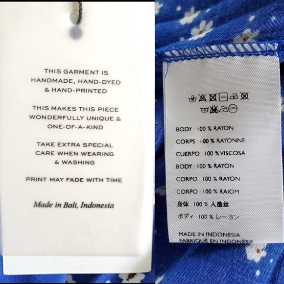 Faithfull The Brand Jean Marie Betina Floral Print Cobalt Blue Midi Dress NWT 6 - Picture 17 of 17